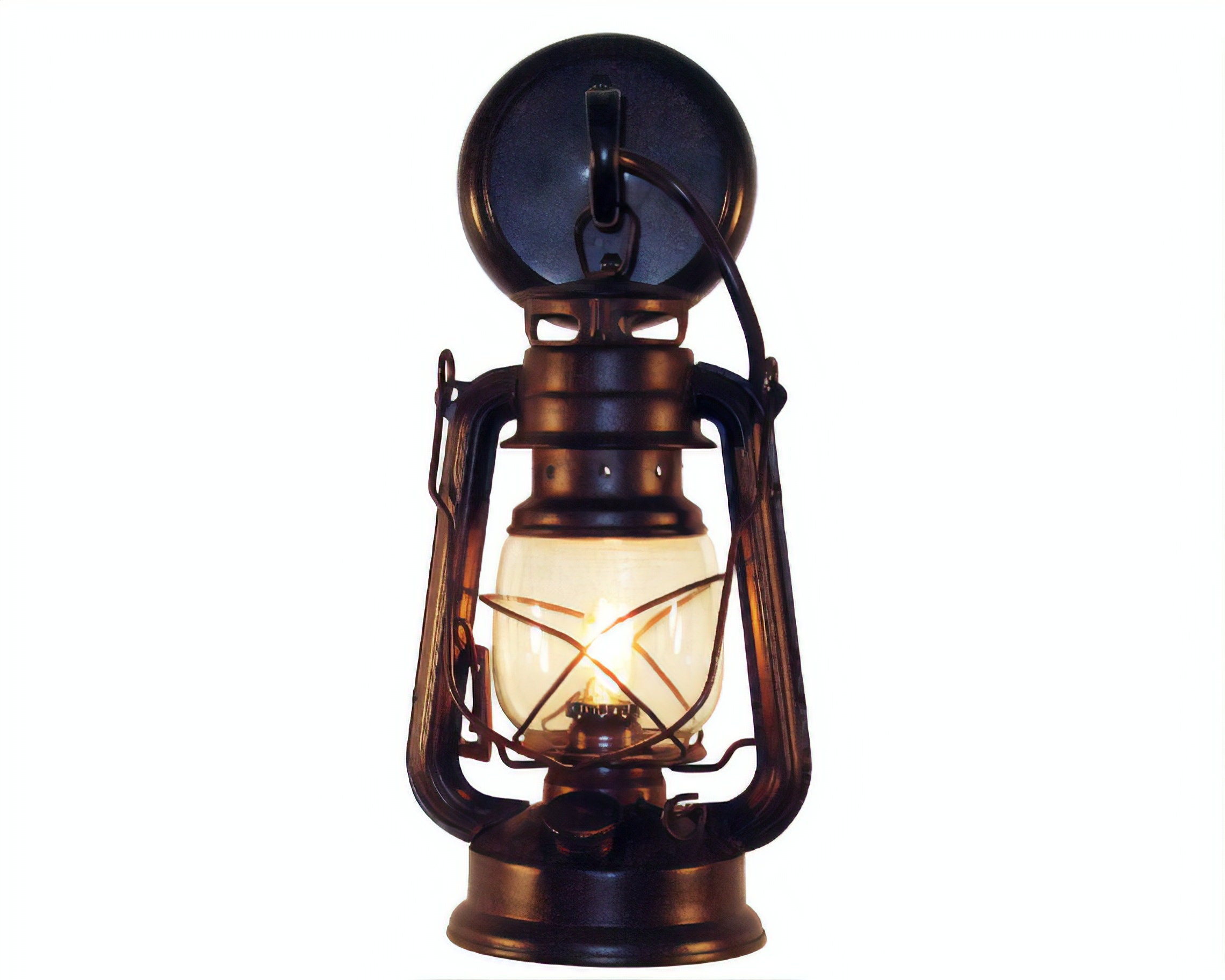 Rustic Wall Mounted Lantern Wall Sconce Light Fixture, Hardwired - Small, Rust Patina Finish by Muskoka Lifestyle Products