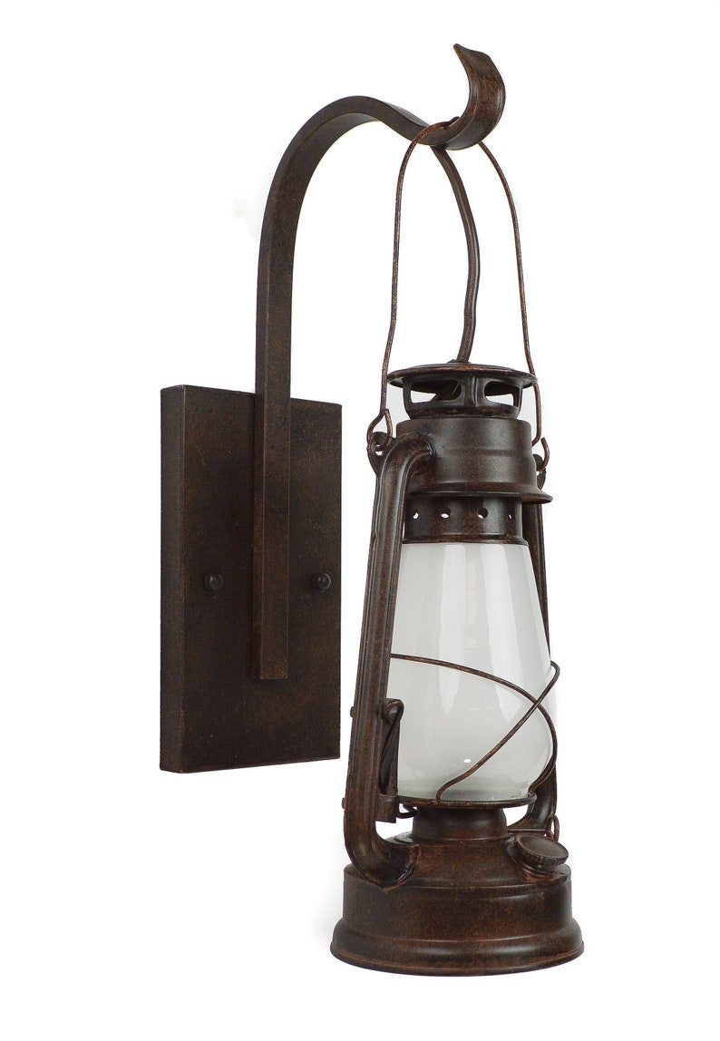 Large Lantern Wall Sconce Frosted Hurricane Glass By Muskoka Lifestyle Products Electric