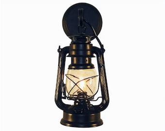 Rustic Wall Mounted Lantern Wall Sconce Light Fixture, Hardwired - Black Finish Small by Muskoka Lifestyle Products