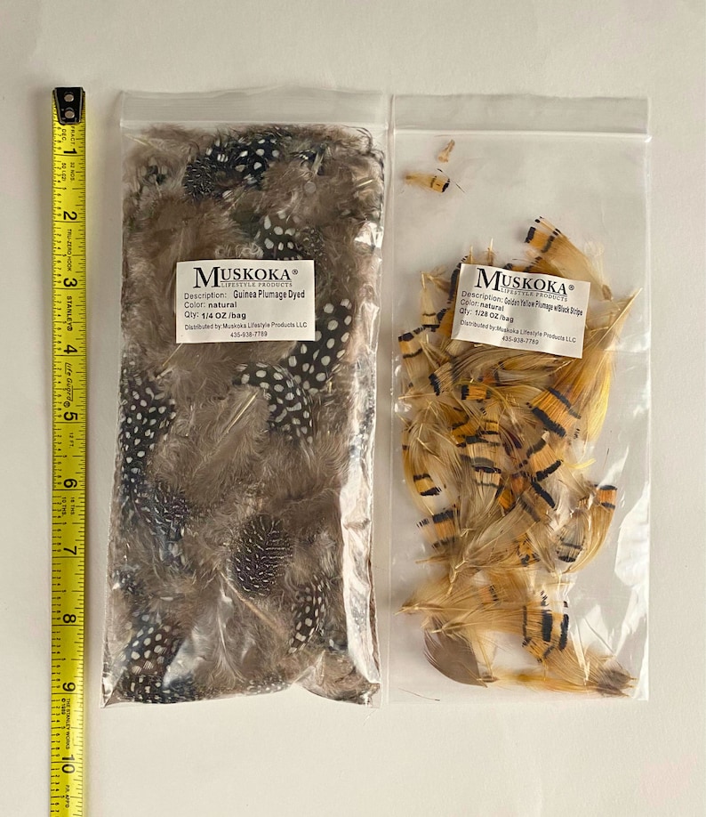 Fly Tying Feather Material Starter Kit with bulk assorted feathers for fly fishing by Muskoka Lifestyle Products, USA