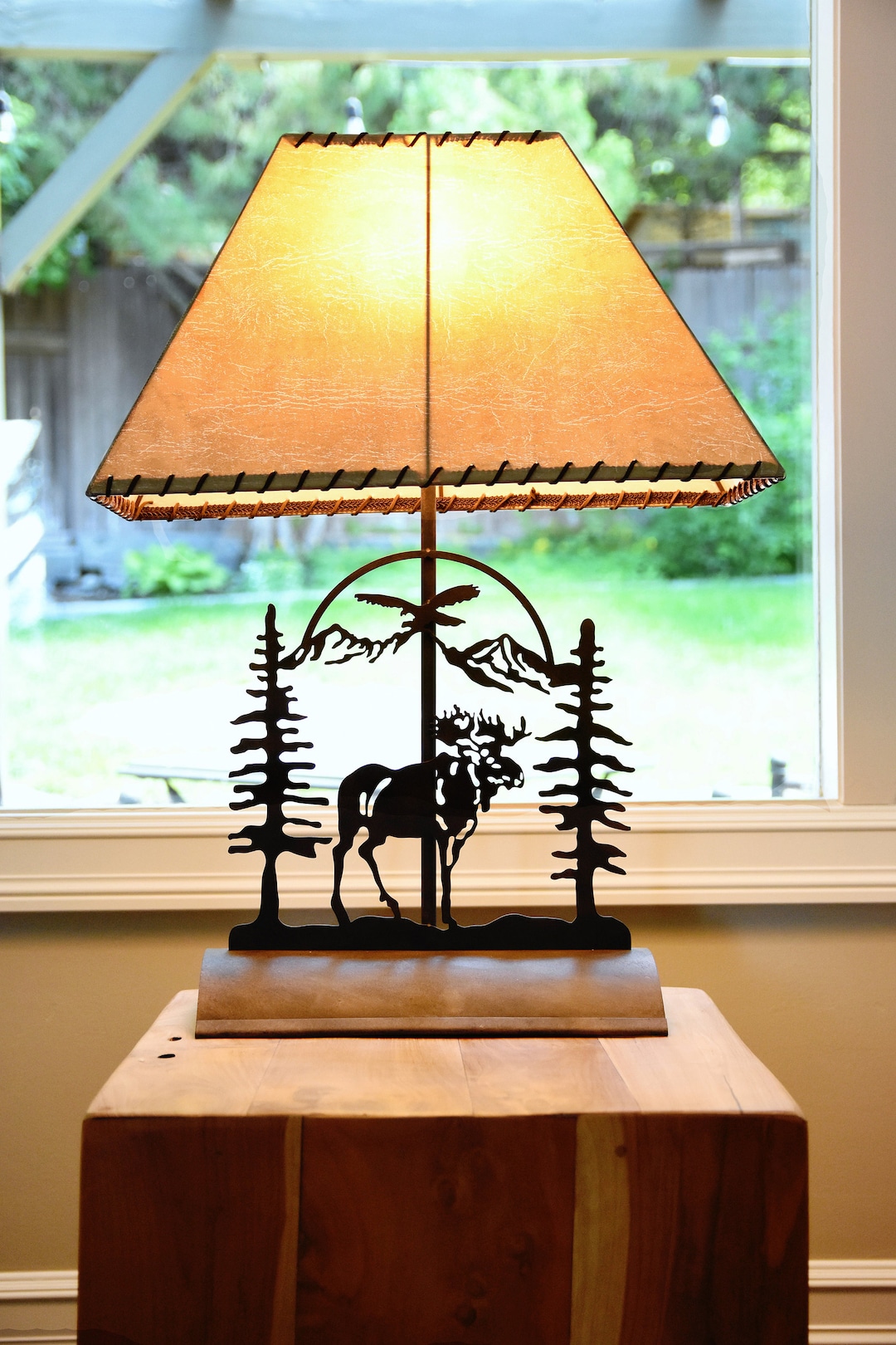 Rustic Moose Table Lamp by Muskoka Lifestyle Products USA Etsy