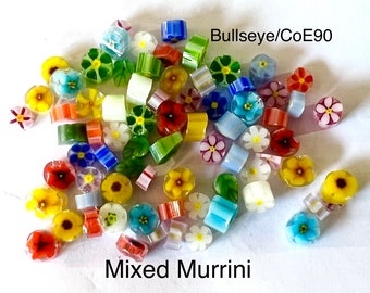 Glass Flower Murrini Mix, CoE90 murrini, Bullseye Glass, Millifiore, UK Seller, studio supplies, glass supplies, UK murrini