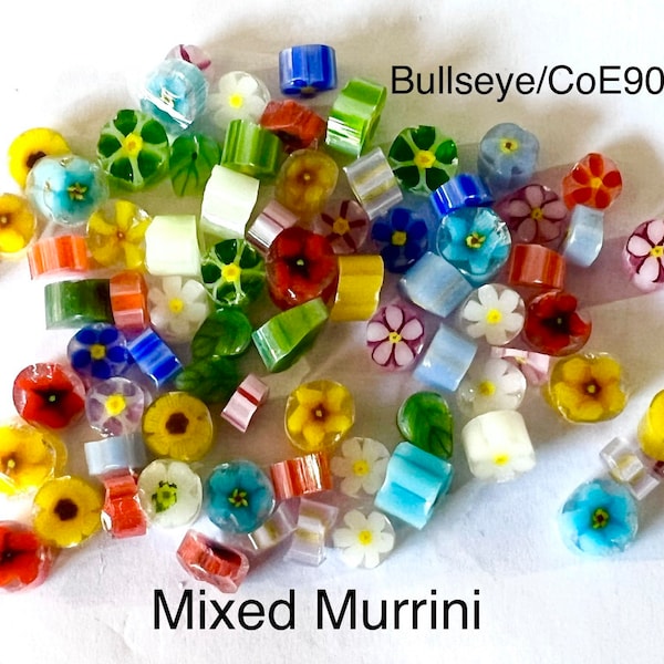 Glass Flower Murrini Mix, CoE90 murrini, Bullseye Glass, Millifiore, UK Seller, studio supplies, glass supplies, UK murrini
