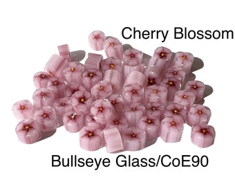 Cherry Blossom, Glass Murrini, CoE90 murrini, Bullseye Glass, Millifiore, UK Seller, studio supplies, glass supplies, UK murrini