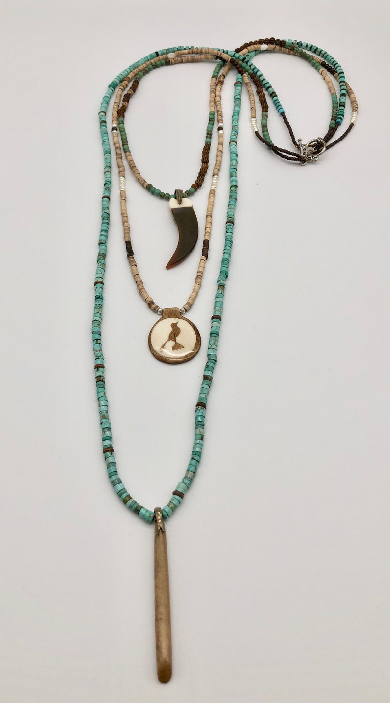 Turquoise /& Bone Layered Necklace