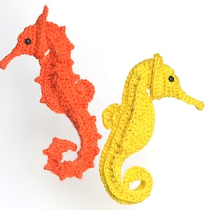 Seahorse Crochet Pattern, &quot;Post-Modern Post-Stitch Seahorse&quot;, Intermediate Amigurumi Seahorse Pattern, Stuffed Animal Pattern With Variation
