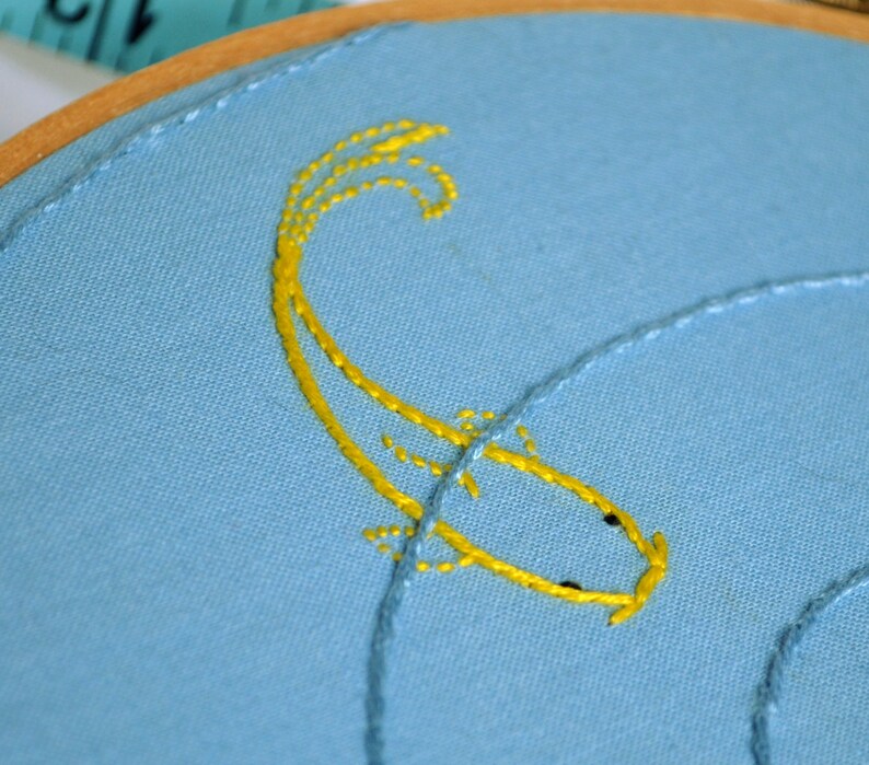 Embroidered Hoop Art Fish Decoration Rippled Koi Pond