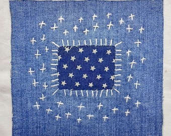 Toppa in denim Boro Sashiko per decorare i tuoi jeans, giacche o borse