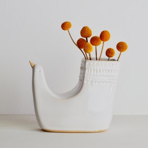 Bird of Paradise flower vase // white glaze image 1