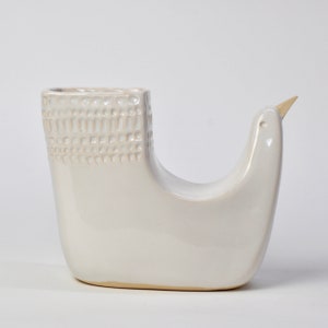 Bird of Paradise flower vase // white glaze image 4