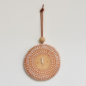 Wall hanging ornament charm// Round Sun shine face