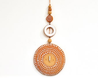 Ceramic Wall hanging ornament // Round Sun Tile