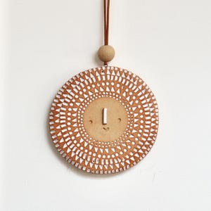 Wall hanging ornament charm// Round Sun shine face image 2