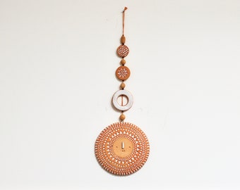 Ceramic Wall hanging ornament // Round Sun Tile