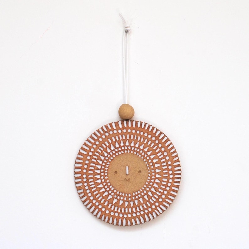 Wall hanging ornament charm// Round Sun shine face image 3