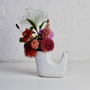 Bird of Paradise flower vase // white glaze image 2