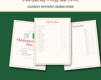 Christmas Guess the Price Game Printable, Holiday Shopping Price Guessing Party Game, Family & Office Christmas Game, PDF