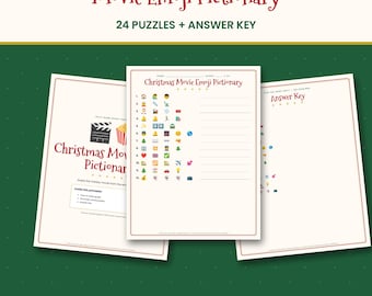 Christmas Movie Emoji Pictionary Game, Printable Holiday Movie Quiz with Answer Key, Christmas Party Game for Families, Instant PDF