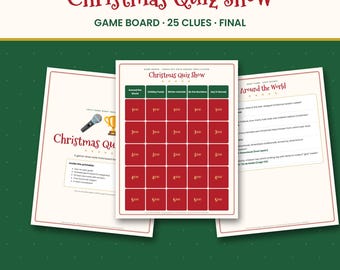 Christmas Quiz Show Game, Trivia Game Board with 25 Questions & Final Round, Team Holiday Party Game for Office, Family PDF