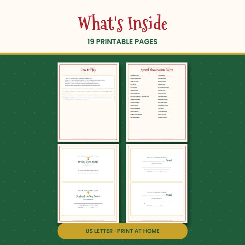 Office Christmas Party Awards, 30 Funny Holiday Award Certificates & Ballot, Employee Recognition, Team Party Printable PDF image 2