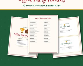 Office Christmas Party Awards, 30 Funny Holiday Award Certificates & Ballot, Employee Recognition, Team Party Printable PDF