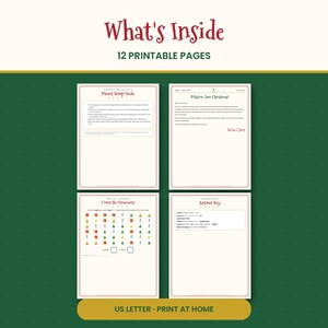 Kids Christmas Escape Room Printable, Save Christmas Puzzle Game for Ages 6 to 10, Family & Classroom Holiday Activity, PDF image 2