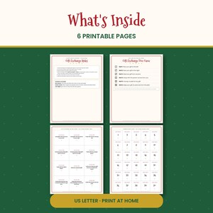 White Elephant Gift Exchange Game Printable, Rules, Dice Game & Action Cards, Christmas Party Game for Office and Family, PDF image 2