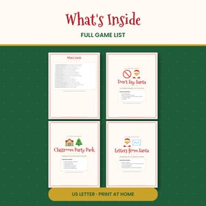 Megapakket 2 met 19 printbare kerstspelletjes, waaronder Secret Santa, Left Right en Escape Room (PDF). afbeelding 2