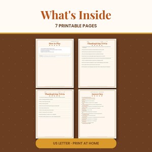 Thanksgiving Trivia Game Printable, 30 Questions with Answer Key, Friendsgiving Party Game for Family & Kids, Instant Download PDF image 2