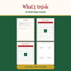 Kit de jeu et de récompenses à imprimer pour une fête de pulls moches : bingo, bulletin de vote et 16 certificats. Kit de concours de Noël (PDF). image 2