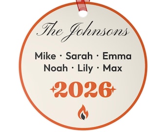 Personalized Family Ornament 2026, Custom Family Names Christmas Ornament, Family Keepsake, Grandma Gift, New Family Ornament