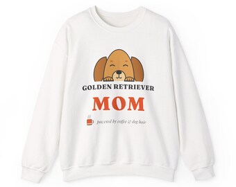 Golden Retriever Mom Sweatshirt, Coffee and Dog Hair Crewneck, Golden Dog Mom Shirt, Dog Lover Gift, Cozy Fall Dog Mom Sweater