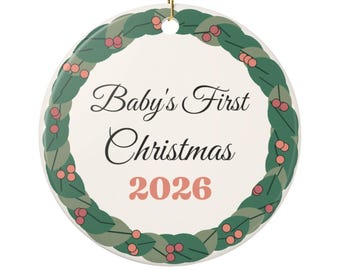 First Christmas Ornament 2026, Baby's First Christmas, First Christmas Married, New Home Ornament, Personalized Name and Date