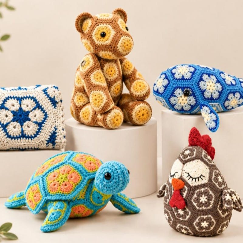 Hexagon Crochet Dinosaurs - Etsy