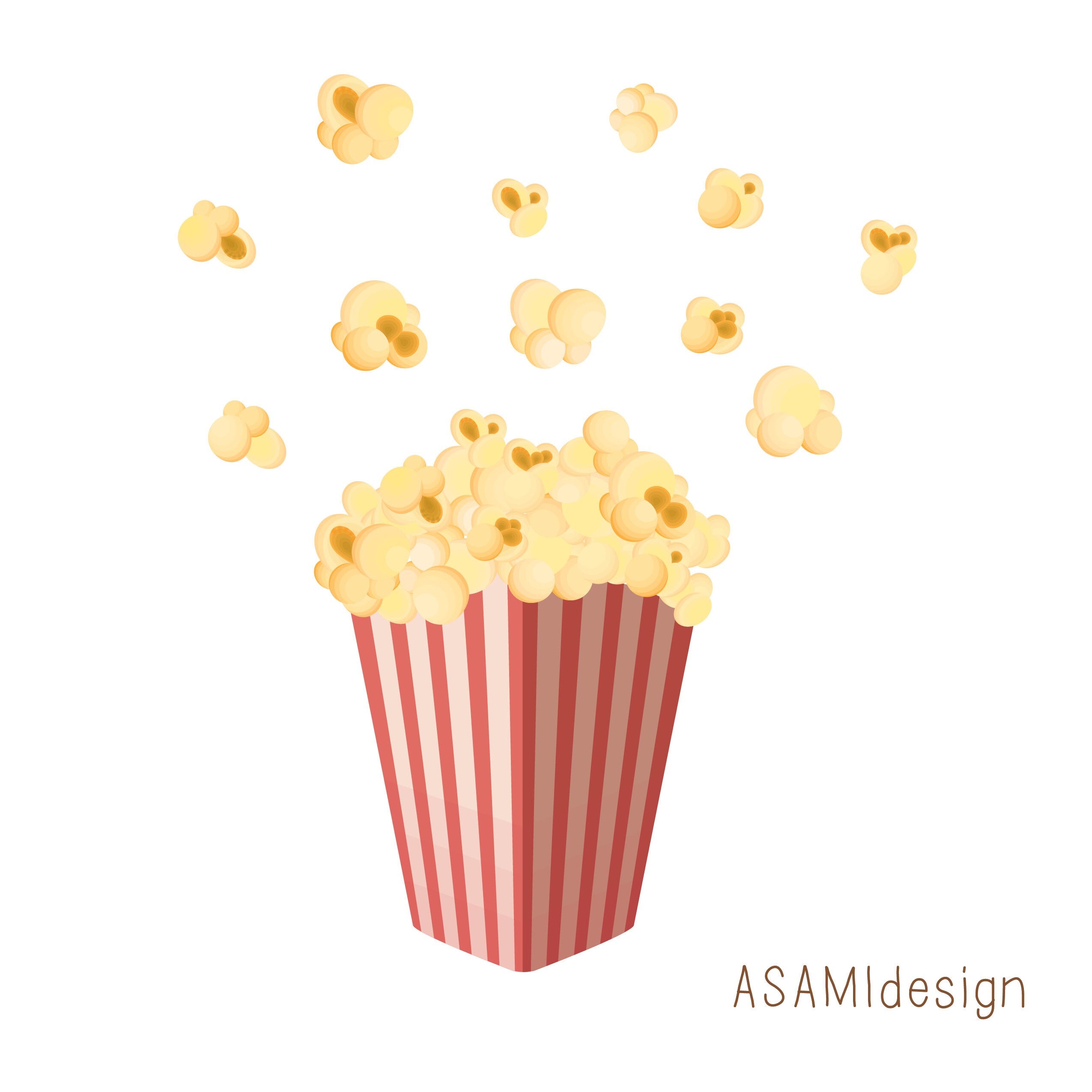 Popcorn Clipart Popping Popcorn Clip Art PNG Etsy India