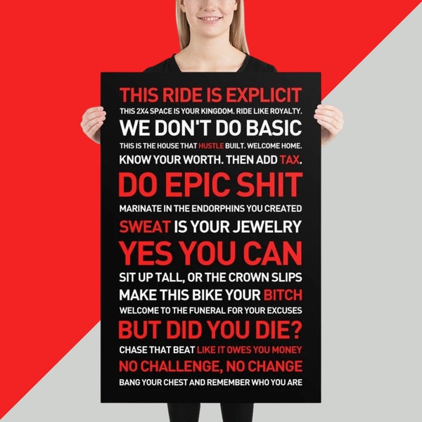 Do EPIC SHIT Fitspiration Motivational Quotes Poster 24x36 (RA) Instructor sayings, workout gym decor, home bike decor, wall decor