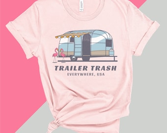 TRAILER TRASH Airstream RV Nomad Camper, Unisex Jersey Kortärmad T-shirt