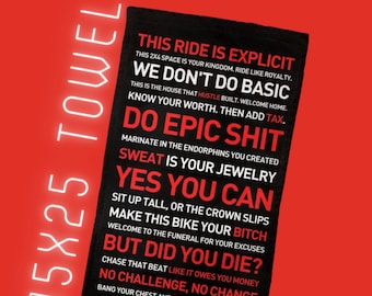 Do EPIC SHIT Workout Towel (RA) | Fitspiration Motivational Quotes 15x25, Bike Towel, Workout Gift, Home Rider Accessories