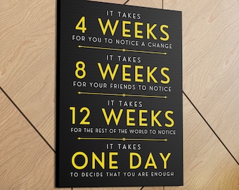 IT TAKES 4 8 12 Weeks - One Day to decide you are enough. 18x24 Poster