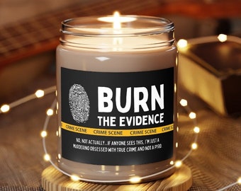 BURN the EVIDENCE True Crime Lover Murderino Candle 9 oz.