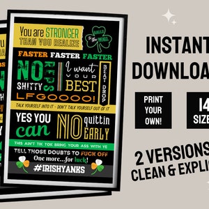 O YANK One! (DM) Pôster com Citações Motivacionais 24x36 Download INSTANTÂNEO, Arquivo Digital, Imprima em Casa Irish Yanks