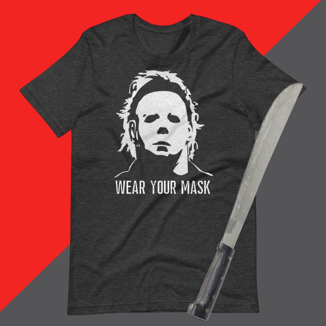 michael myers dress shirt Michael Myers Middle Finger T-shirt, Horror Movie Tee