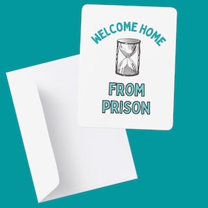 BIENVENIDO A CASA desde PRISON Tarjeta de felicitación, Regalo a casa desde la prisión / Fuera de la cárcel / Humor de prisión - 1 tarjeta impresa + sobre