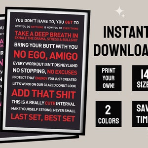 NO EGO AMIGO! Motivational Quotes Poster 24x36 Instant Download, Digital File, Print-at-home