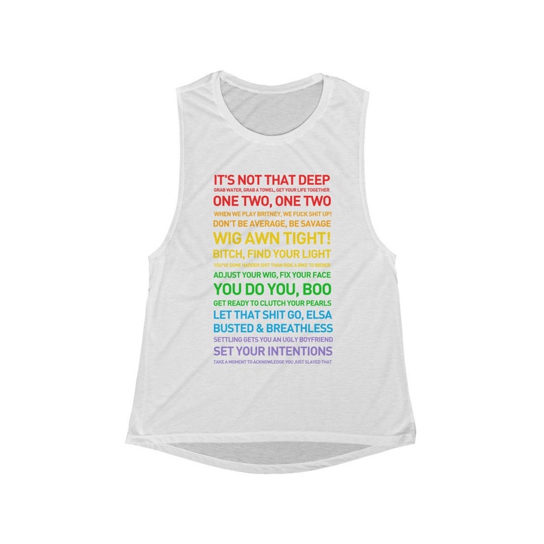 WIG IS AWN Pride Damen Muskelshirt oder Unisex T-Shirt | Let that Shit Go, You do You Boo, BooCrew, finden Sie Ihre leichten, motivierenden Zitate White Muscle Tee