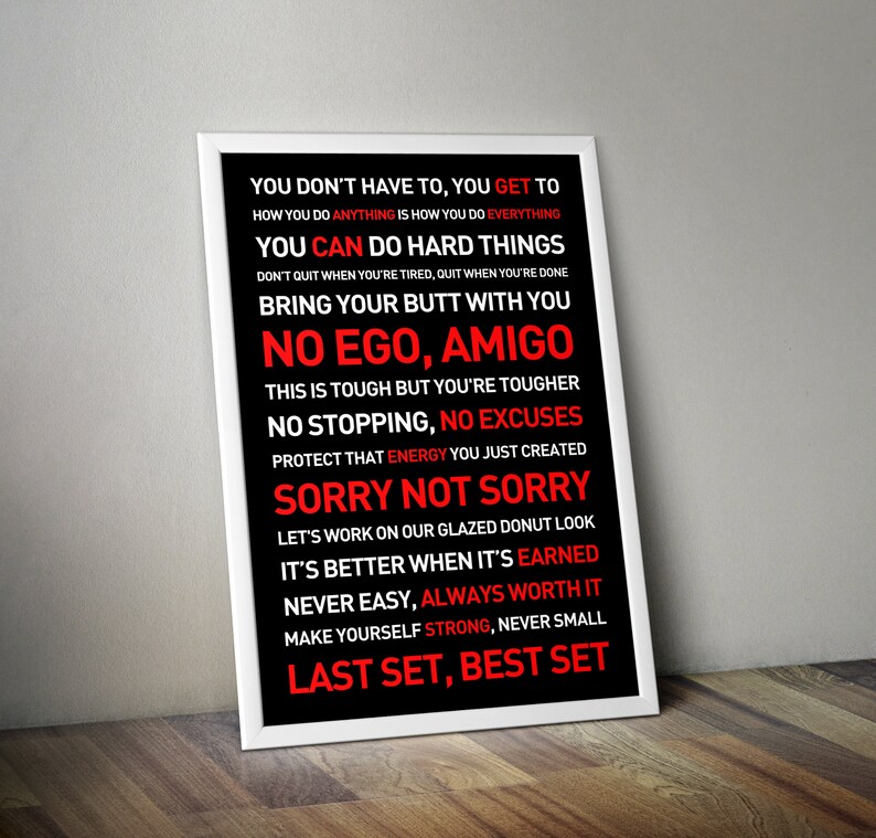 YOU GET to JS Motivational Quotes Poster or Canvas 3 Sizes Etsy