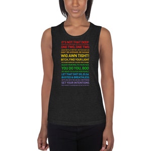 WIG IS AWN Pride Damen Muskelshirt oder Unisex T-Shirt | Let that Shit Go, You do You Boo, BooCrew, finden Sie Ihre leichten, motivierenden Zitate Bild 3