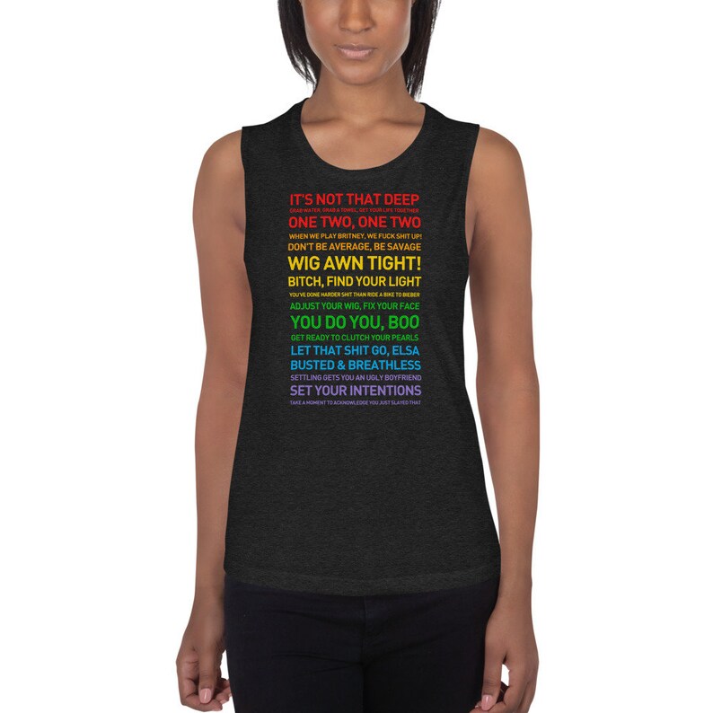 WIG IS AWN Pride Damen Muskelshirt oder Unisex T-Shirt | Let that Shit Go, You do You Boo, BooCrew, finden Sie Ihre leichten, motivierenden Zitate Bild 3