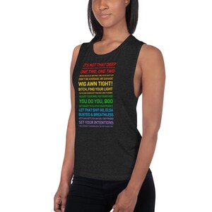 WIG IS AWN Pride Damen Muskelshirt oder Unisex T-Shirt | Let that Shit Go, You do You Boo, BooCrew, finden Sie Ihre leichten, motivierenden Zitate Black Muscle Tee