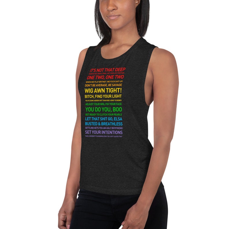 WIG IS AWN Pride Damen Muskelshirt oder Unisex T-Shirt | Let that Shit Go, You do You Boo, BooCrew, finden Sie Ihre leichten, motivierenden Zitate Black Muscle Tee